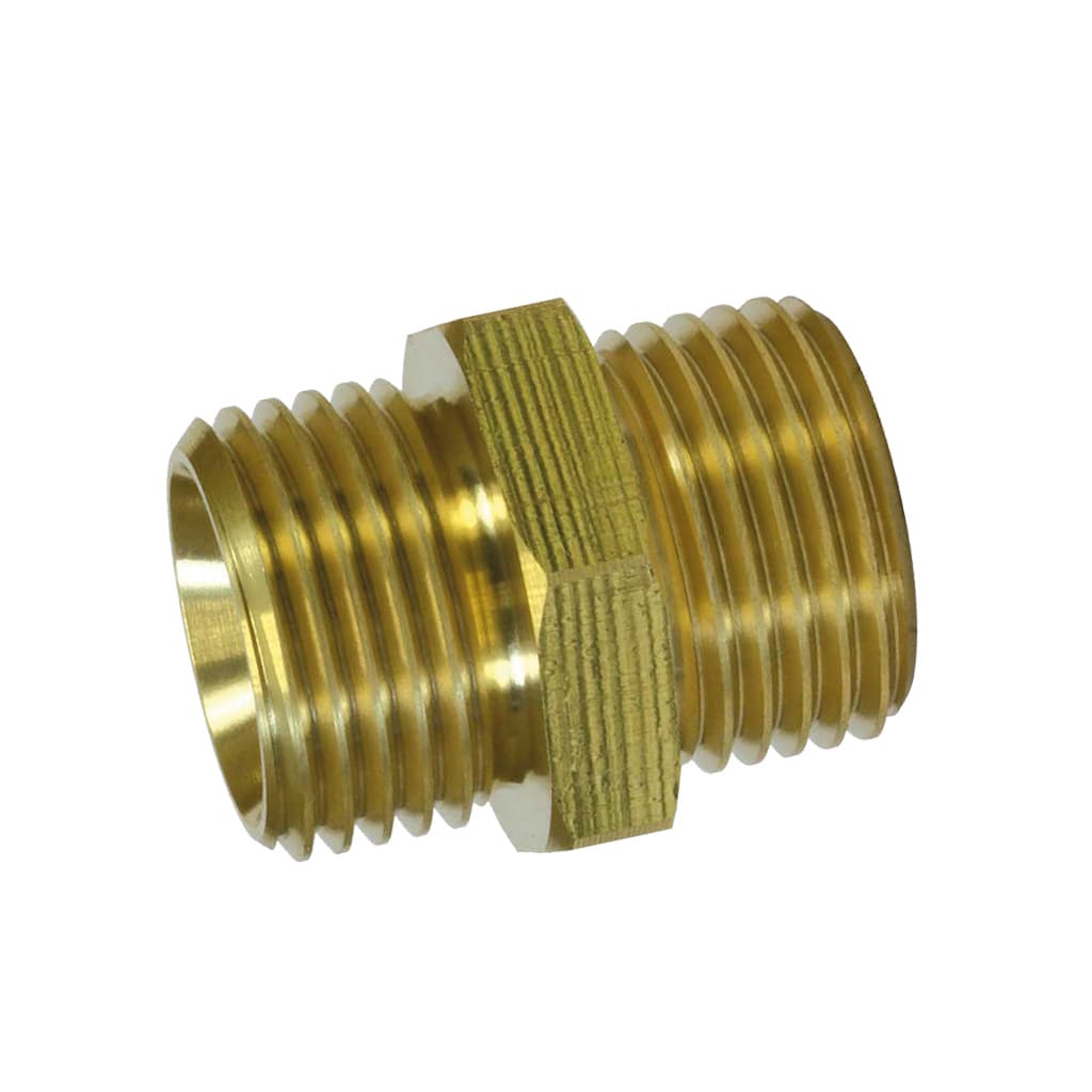 Brass connector, 2x 1/4